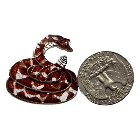 Vintage Enamel on Metal Rattle Snake Pin or Tie Pin - Picture 2 of 4